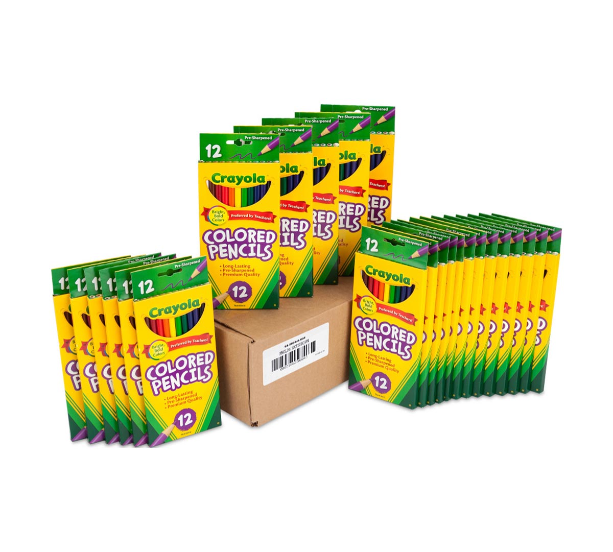 24 Box Classpack of 12 Count Long Colored Pencils