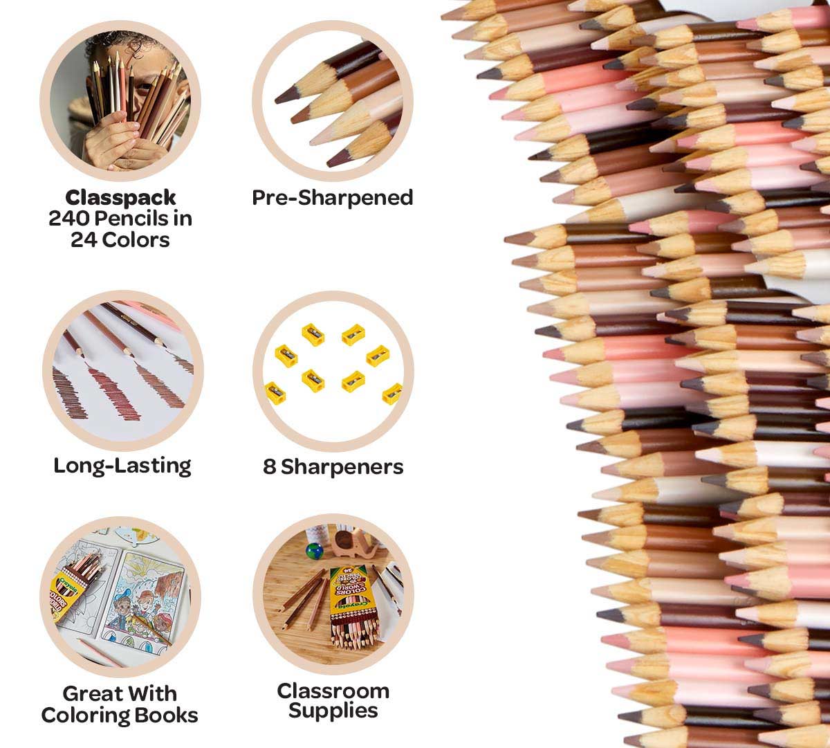 Colors of the World Classpack Bulk Skin Tone Colored Pencils