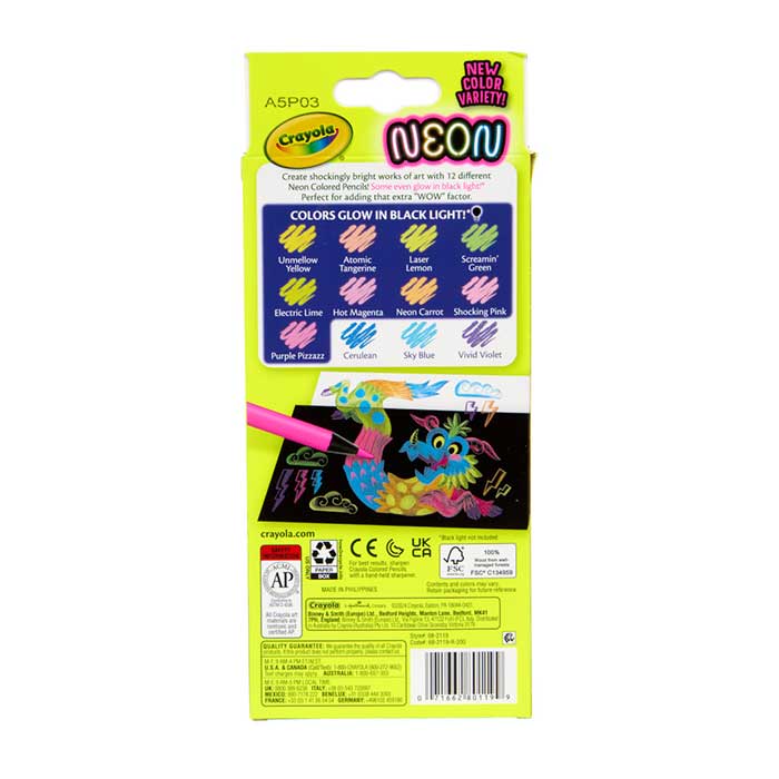 Neon Colored Pencils 12 Count