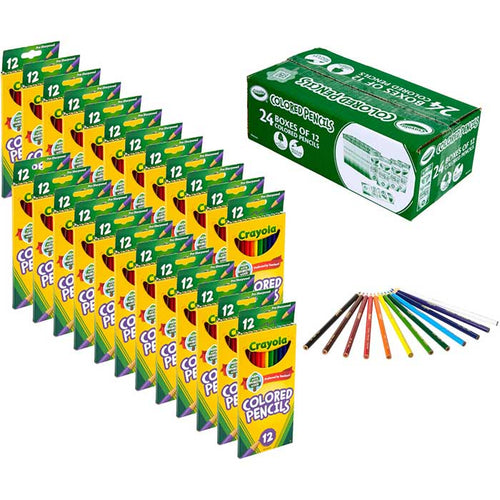 Bulk Colored Pencil Set 24 Boxes of 12 Colors