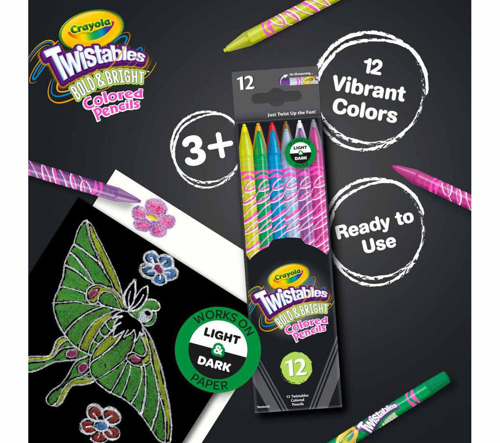 Twistables Colored Pencils Bold &amp; Bright 12 Count
