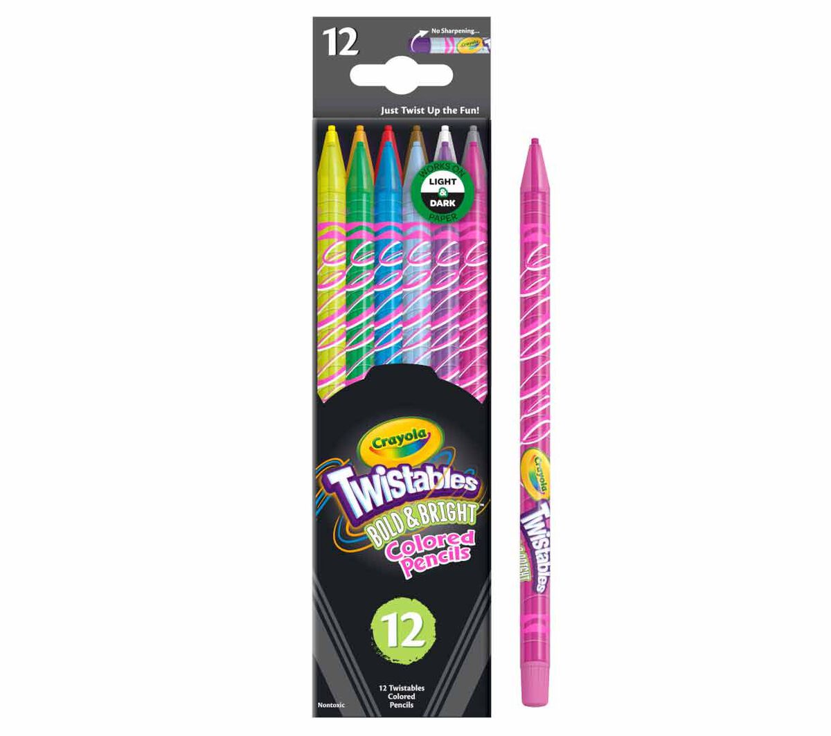 Twistables Colored Pencils Bold &amp; Bright 12 Count