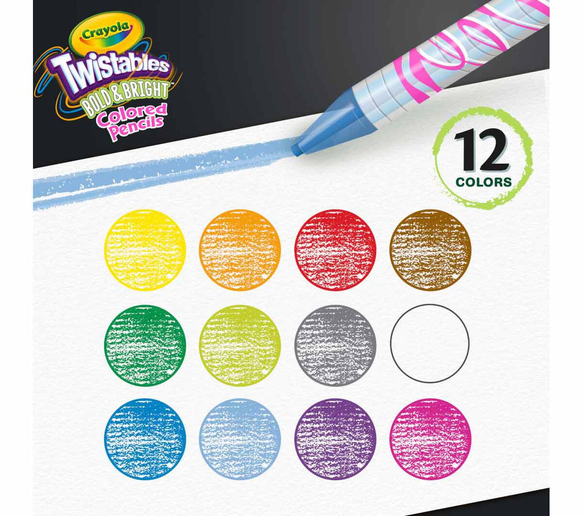 Twistables Colored Pencils Bold &amp; Bright 12 Count