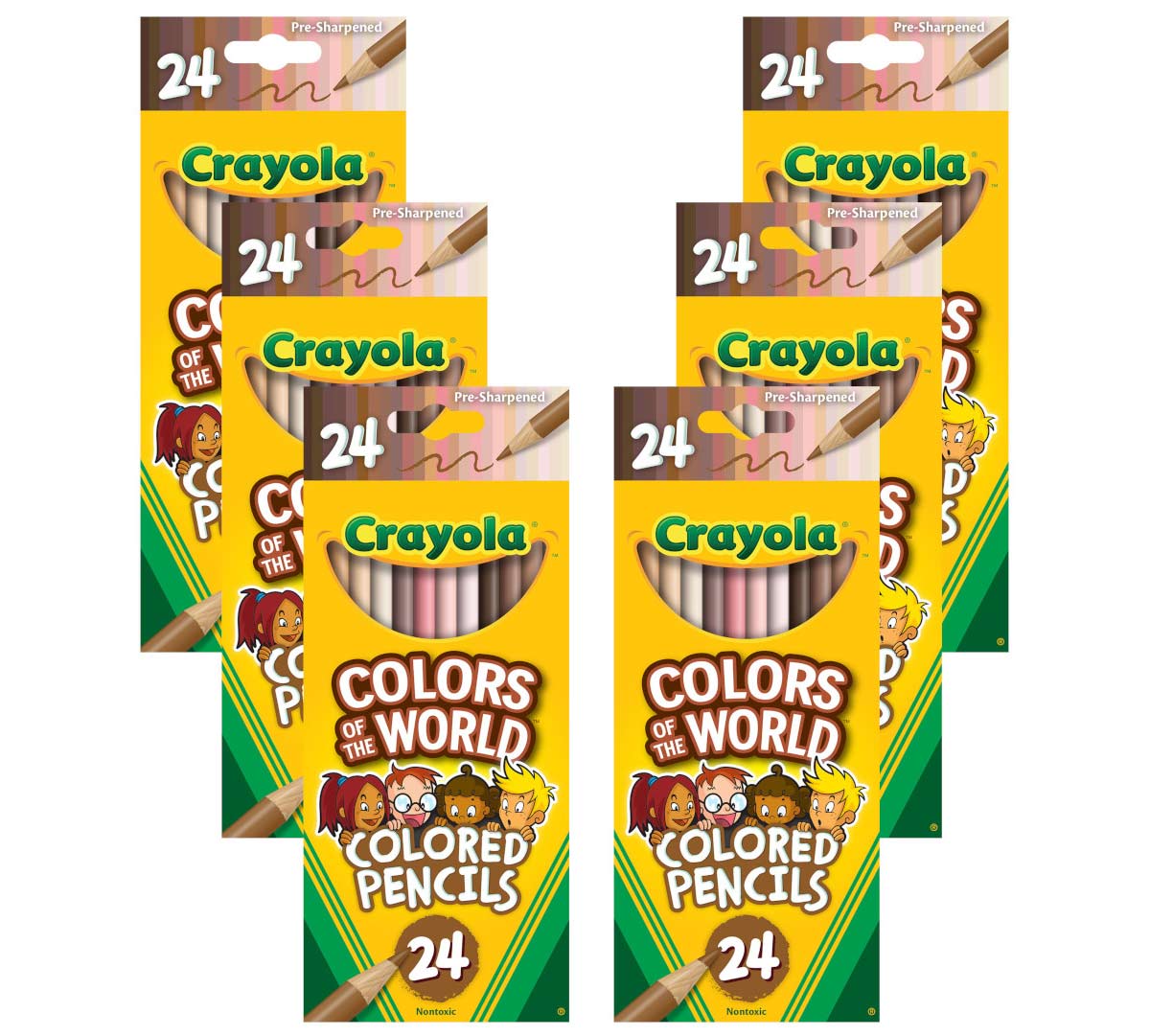 Colors of the World Bulk Colored Pencil Set 6 Boxes of 24 Count Colored Pencils