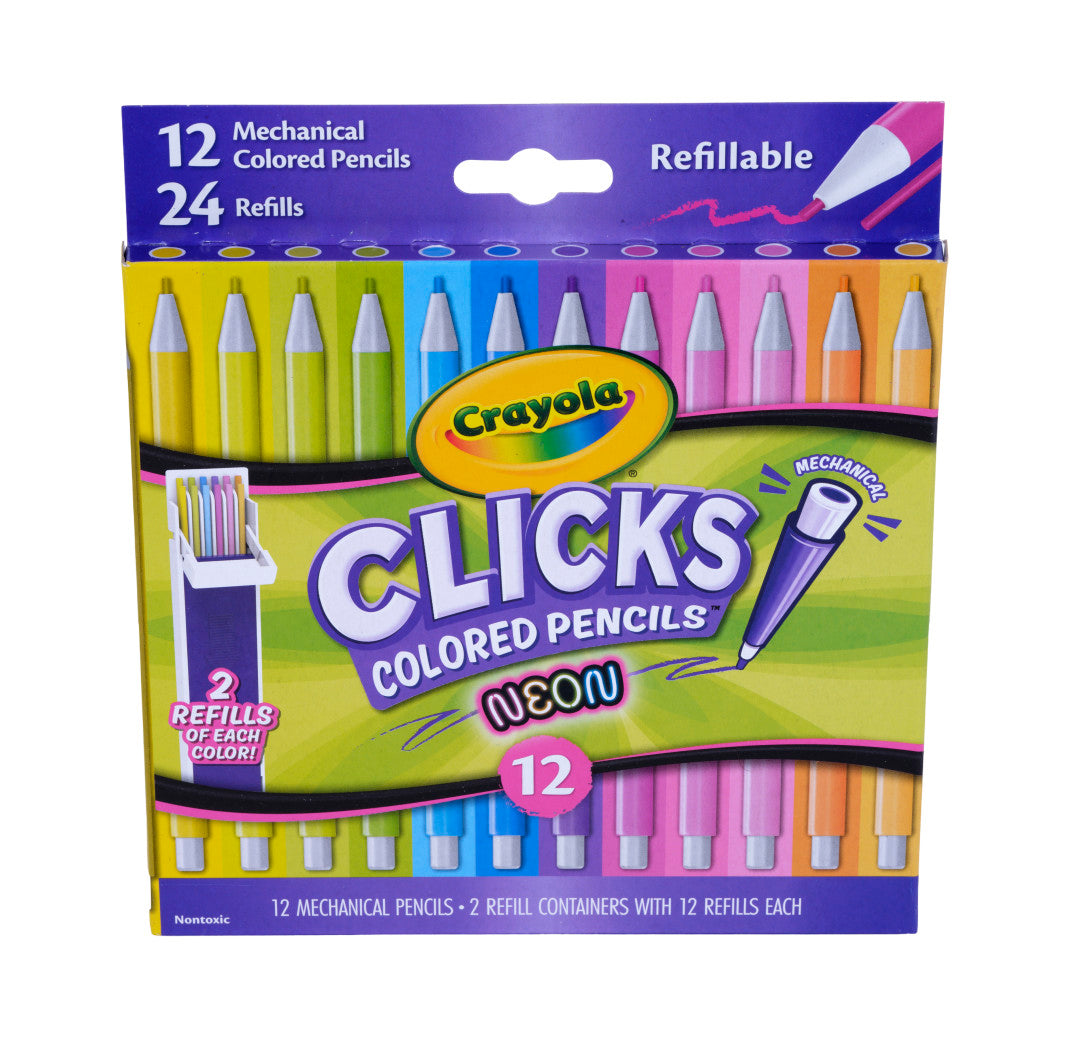 Clicks Colored Pencil Set 12 Neon Colors