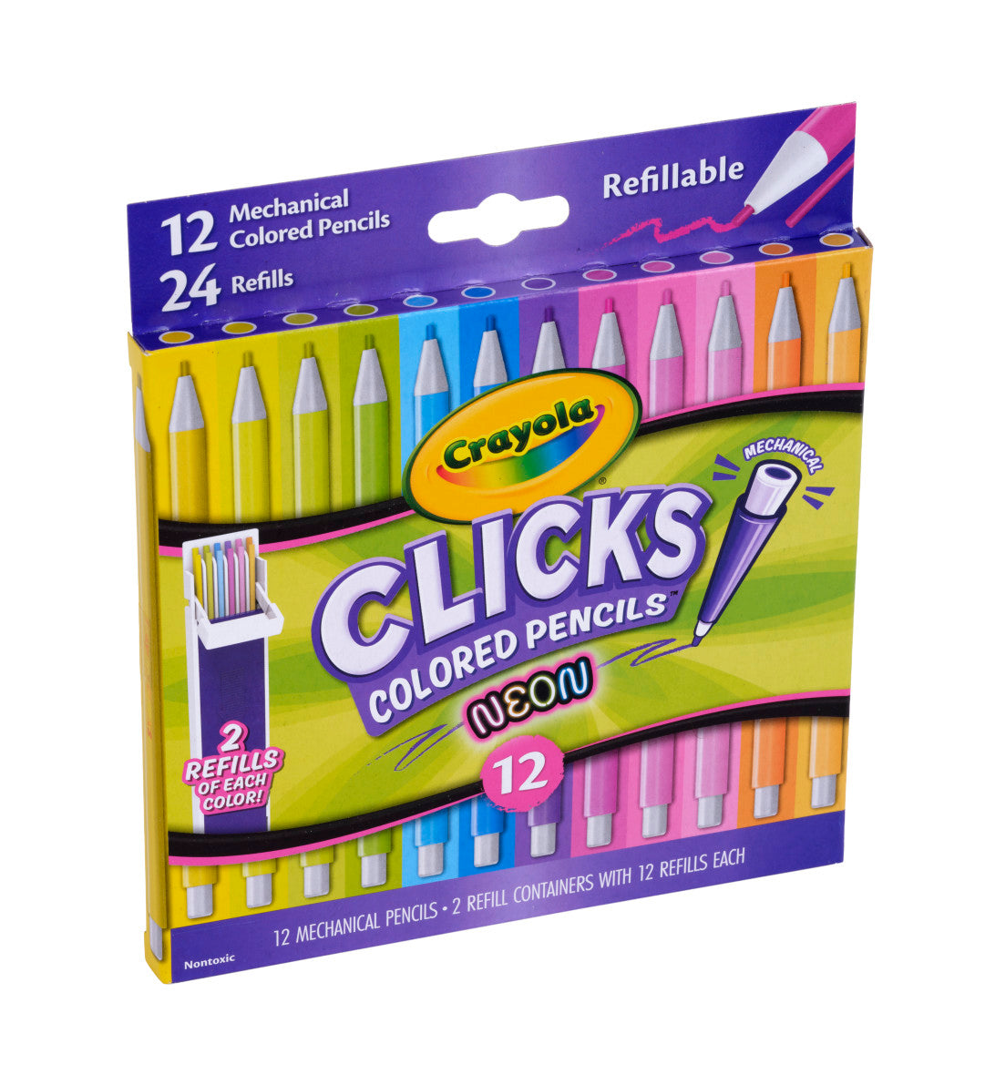 Clicks Colored Pencil Set 12 Neon Colors