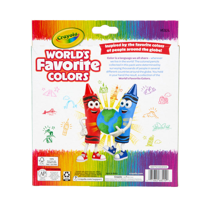 World's Favorite Colors Colored Pencils 50 count