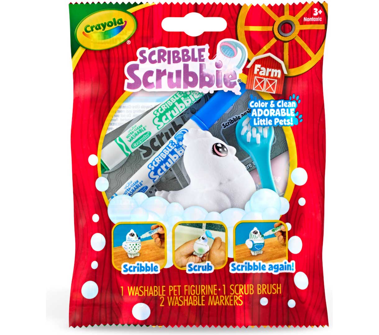 Scribble Scrubbie Farm Animal 1 count