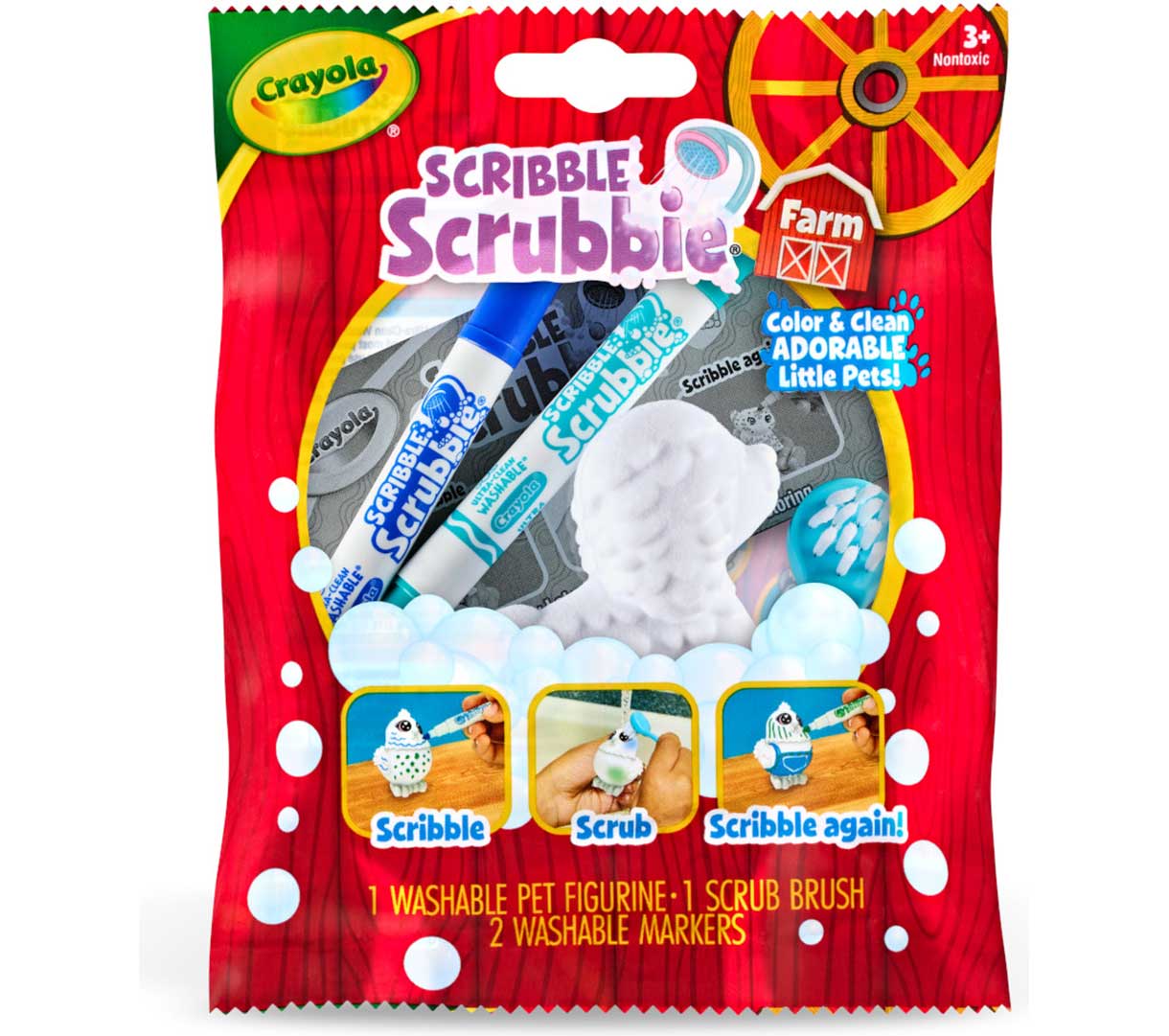 Scribble Scrubbie Farm Animal 1 count