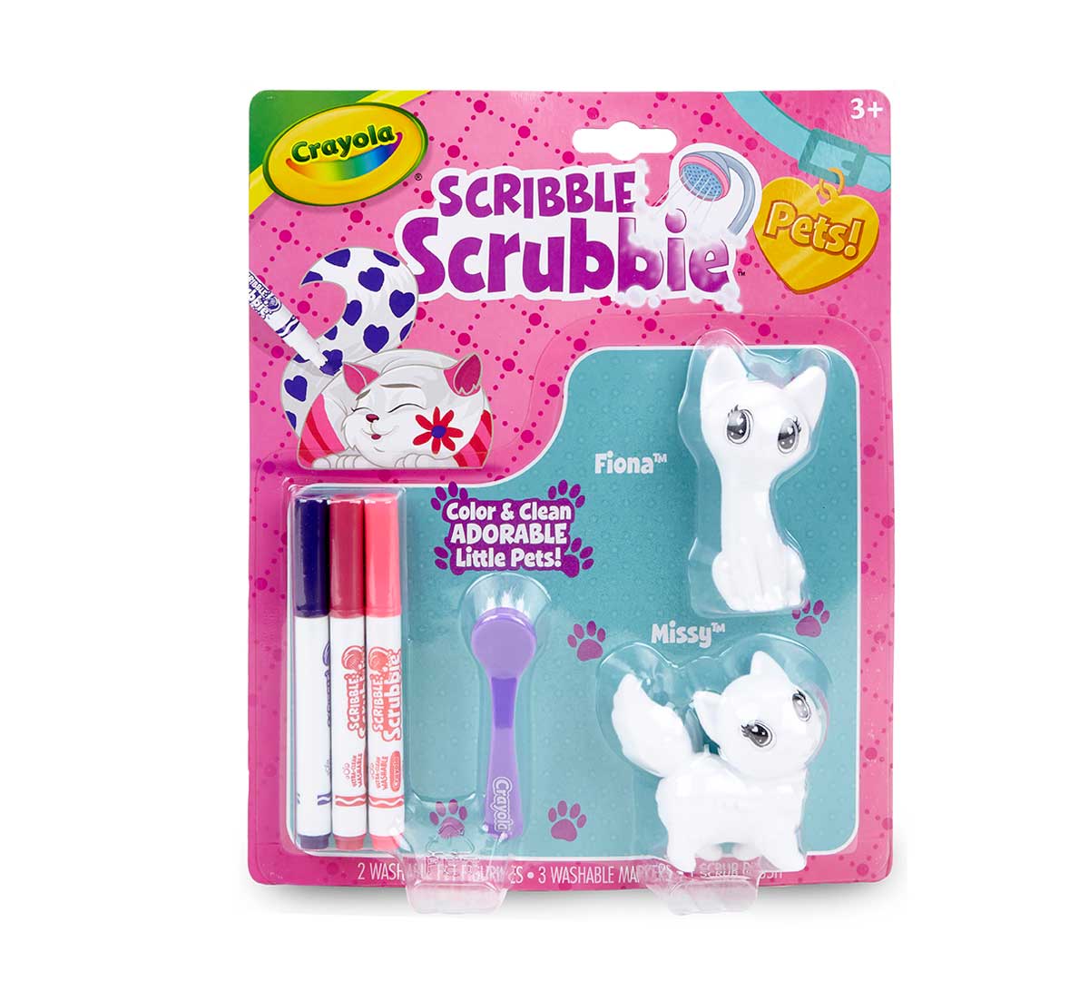 Scribble Scrubbie Pets Cats 2 Count