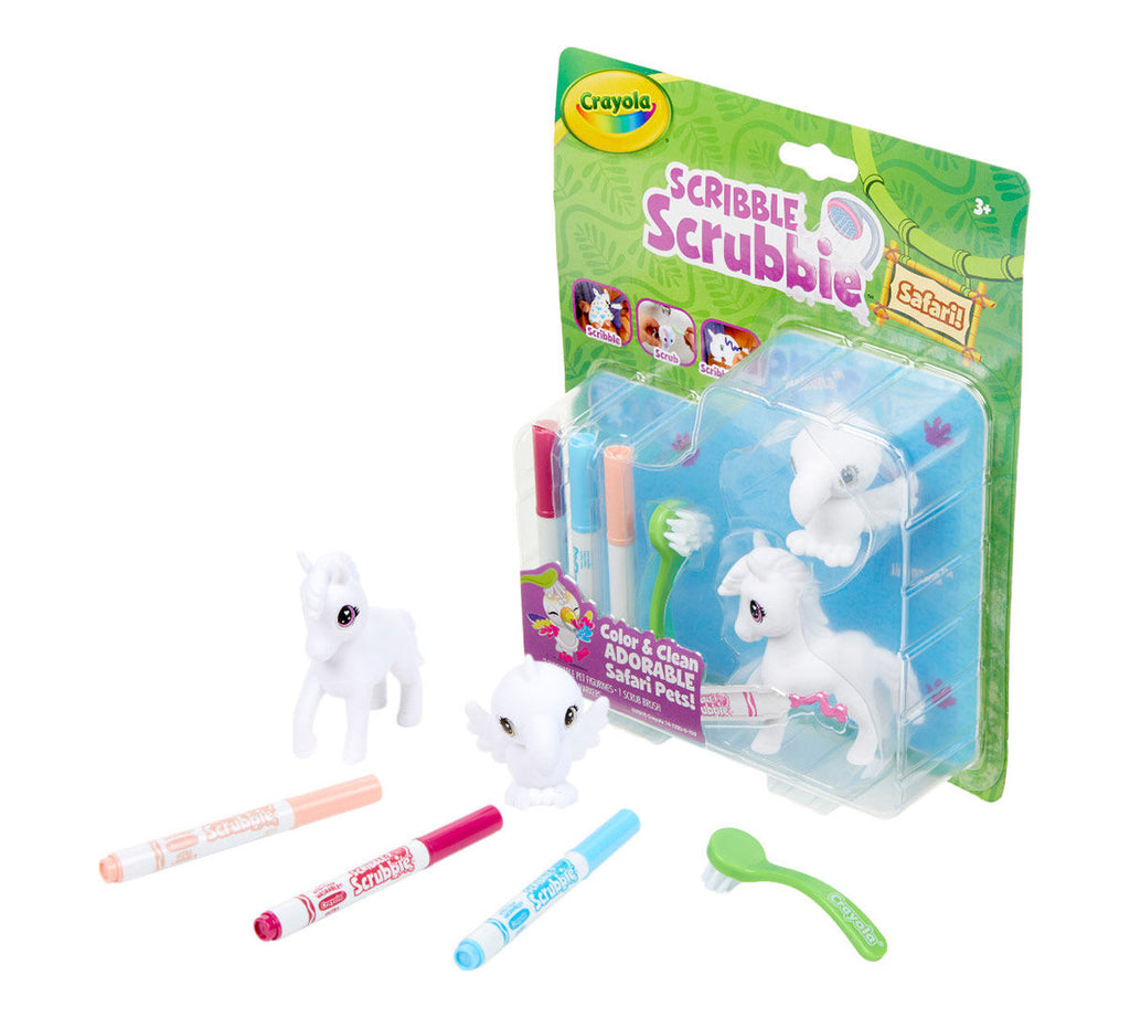Scribble Scrubbie Safari Animals Bird &amp; Zebra 2 Count