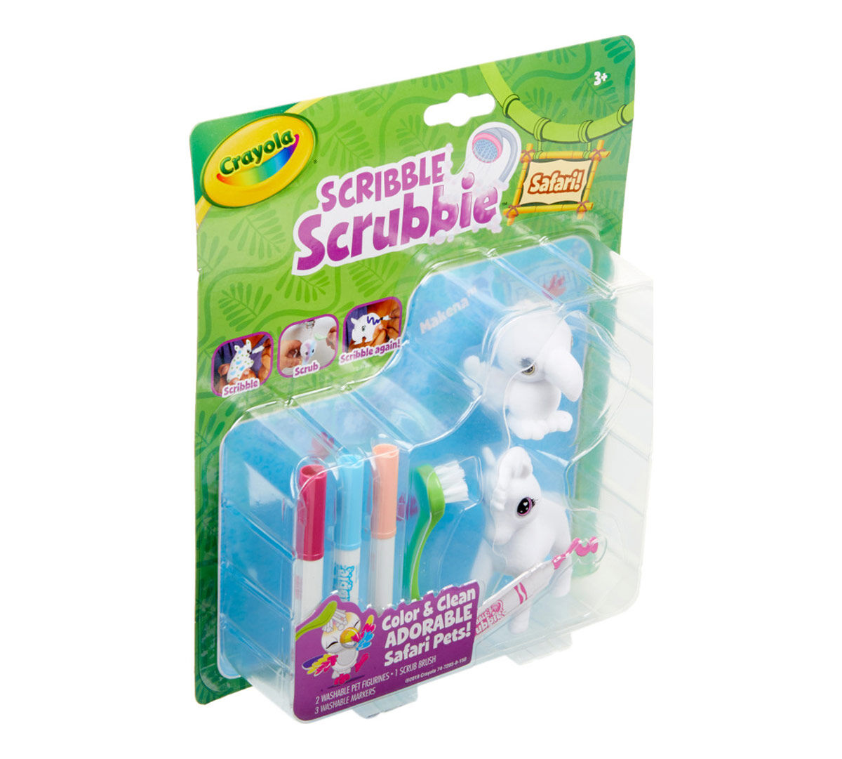 Scribble Scrubbie Safari Animals Bird &amp; Zebra 2 Count