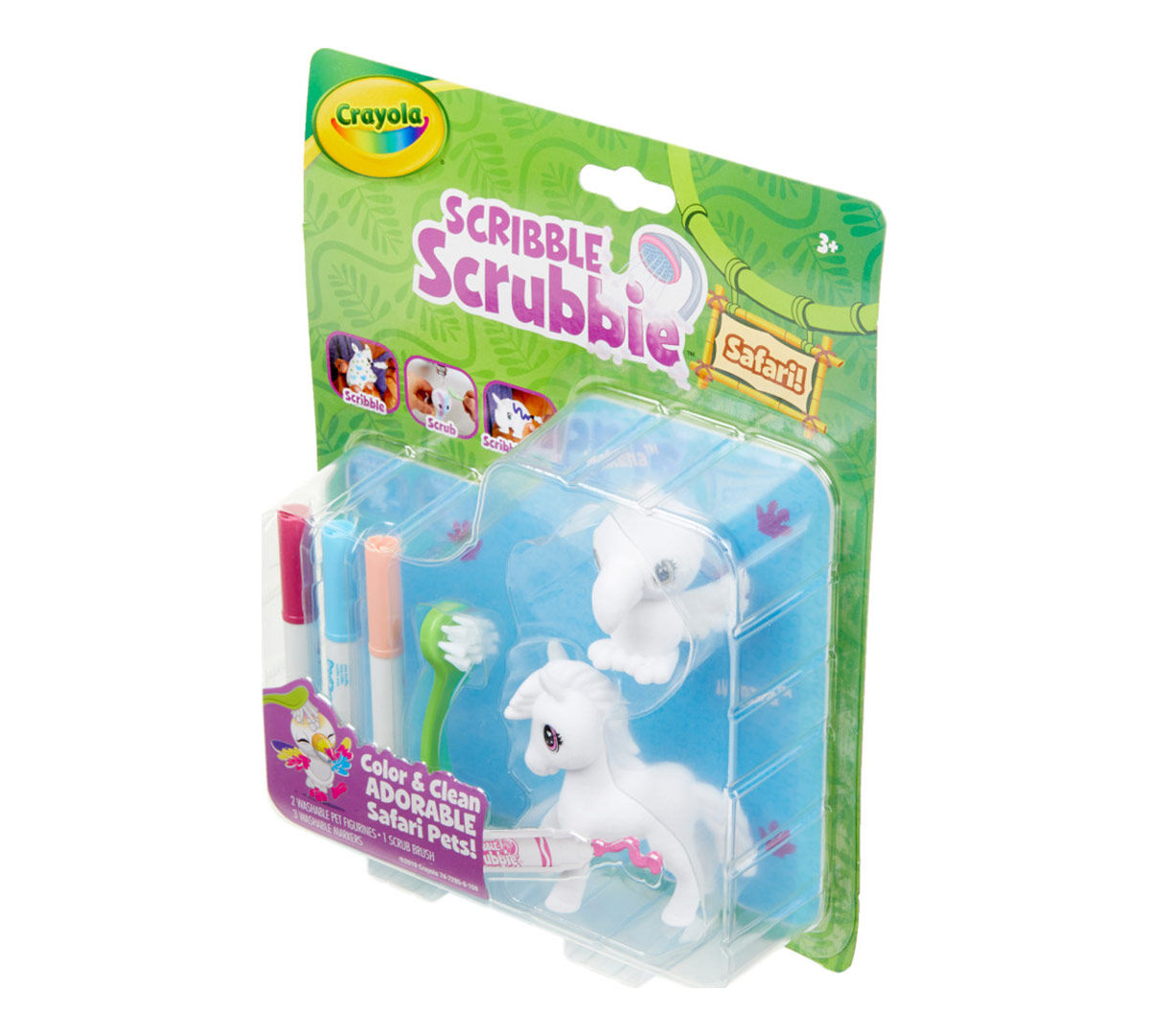 Scribble Scrubbie Safari Animals Bird &amp; Zebra 2 Count