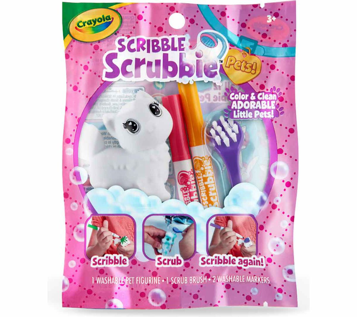 Scribble Scrubbie Pets 1 count pink