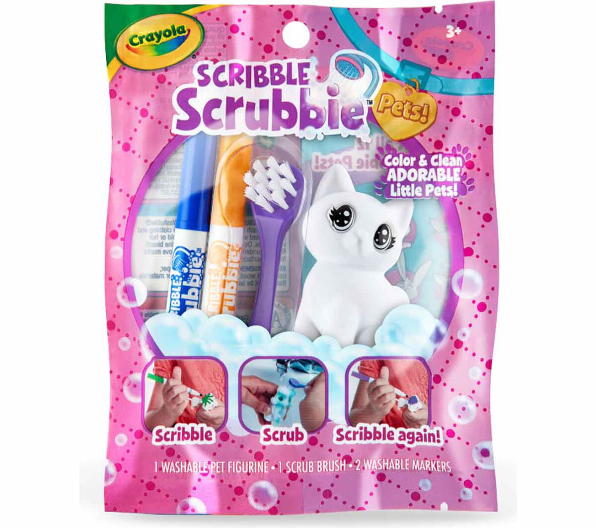 Scribble Scrubbie Pets 1 count pink