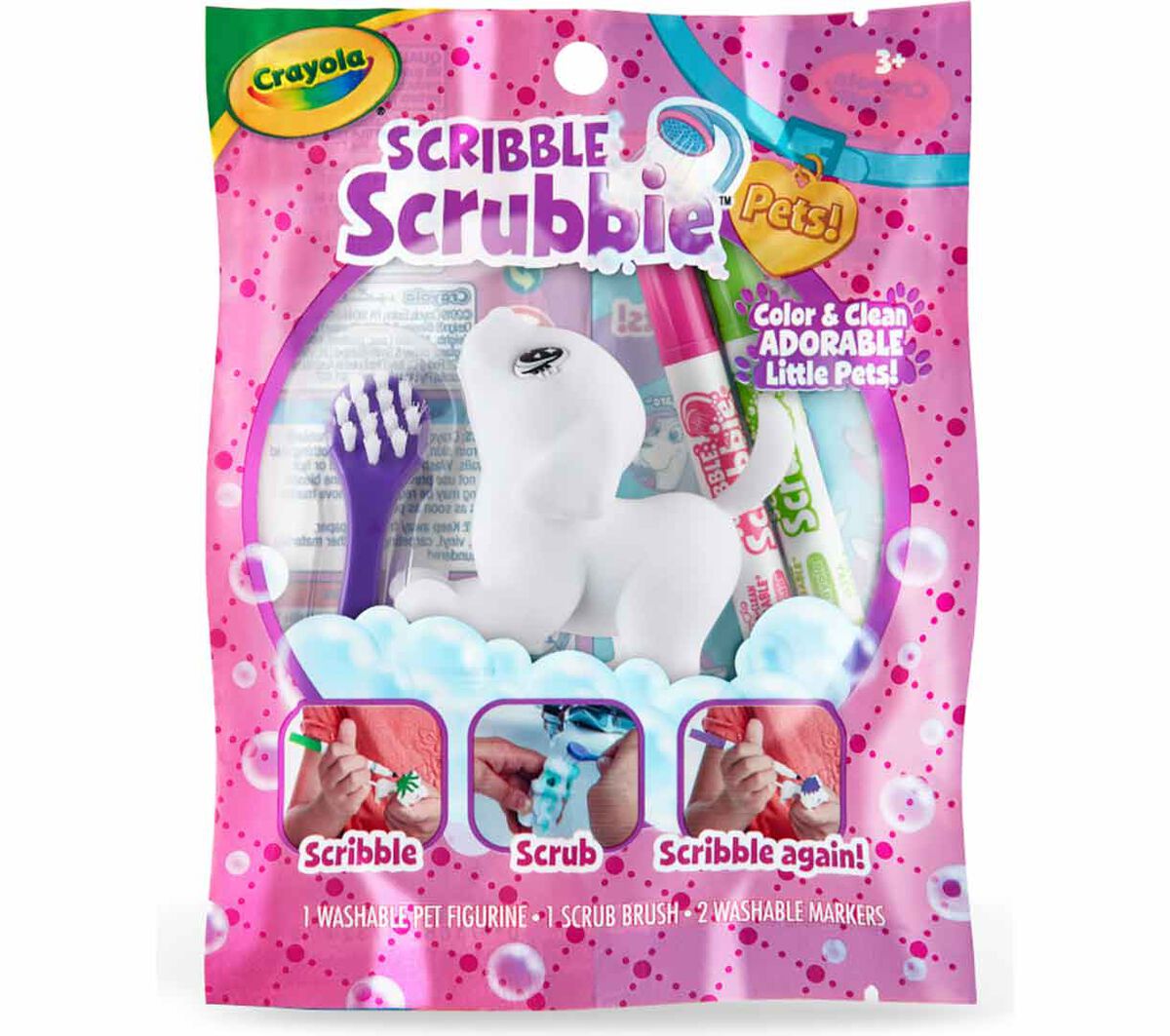 Scribble Scrubbie Pets 1 count pink
