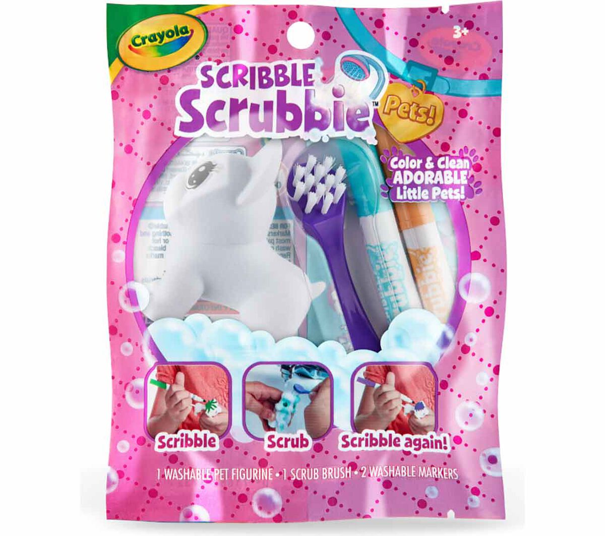 Scribble Scrubbie Pets 1 count pink
