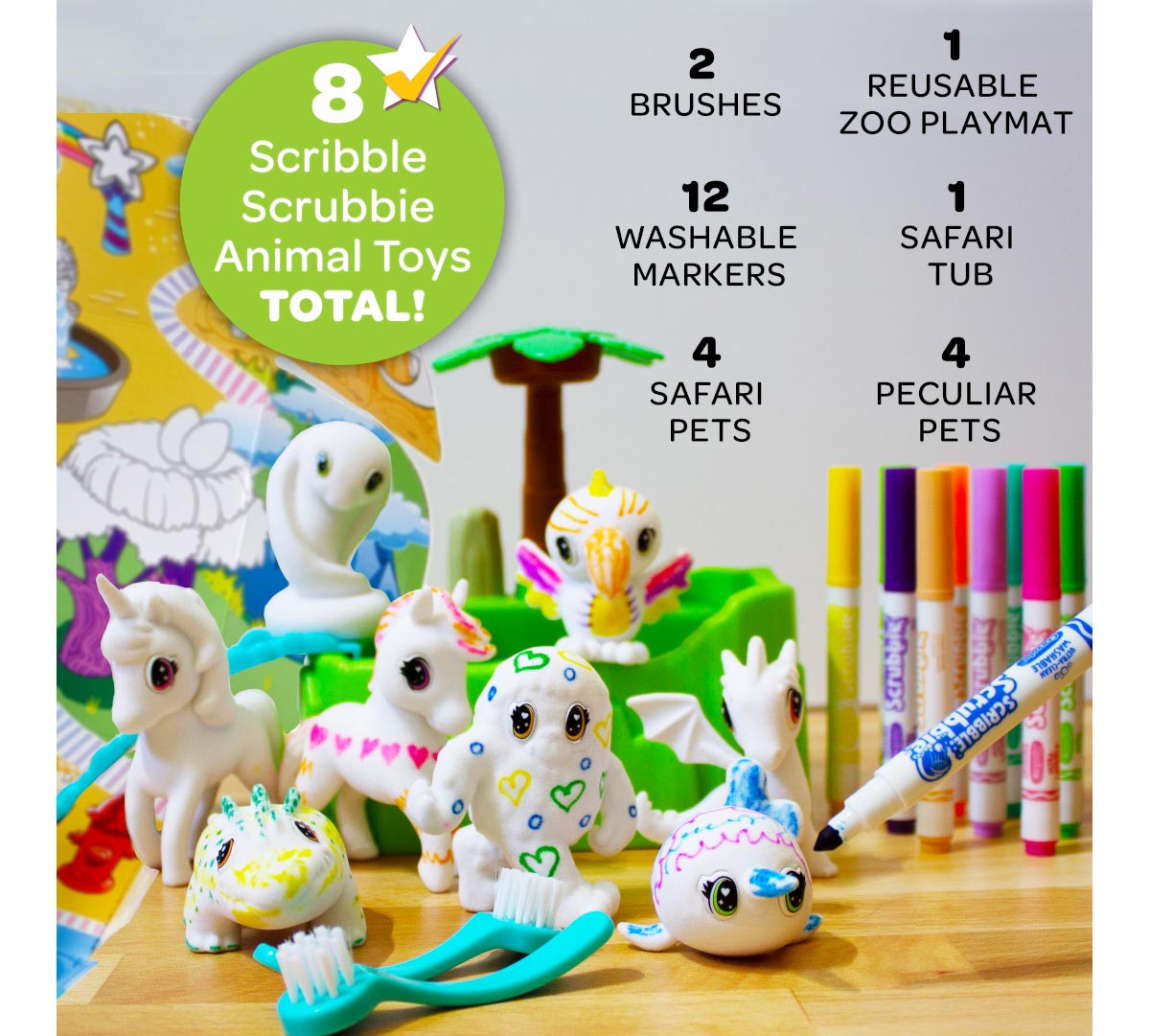Scribble Scrubbie Peculiar Pets Zoo Set