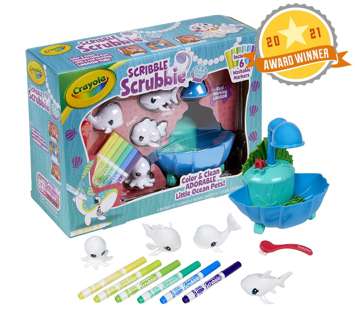 Scribble Scrubbie Pets Blue Lagoon Playset