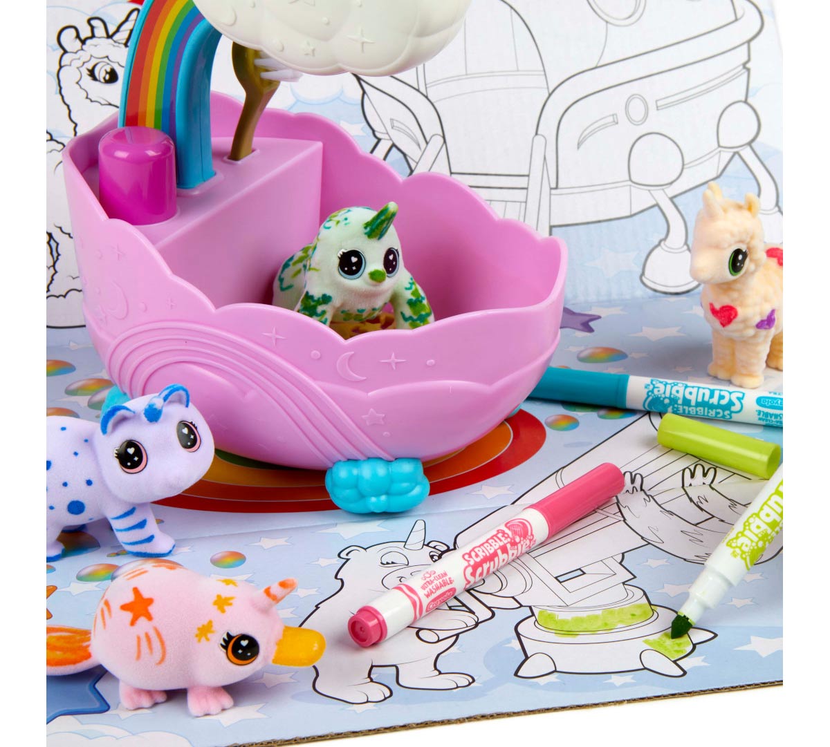Scribble Scrubbie Peculiar Pets Rainbow Set