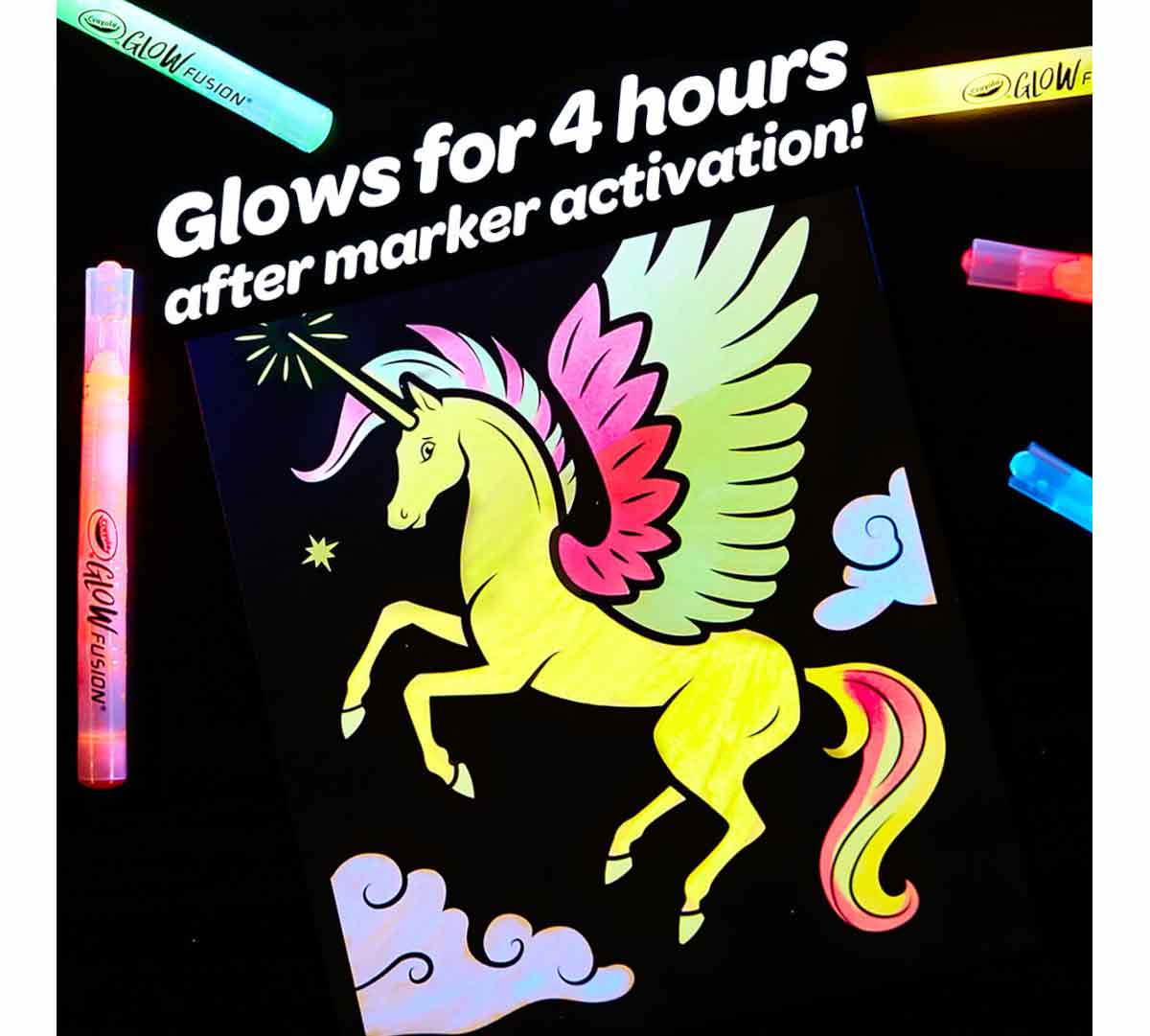 Mythical Creatures Glow Fusion Coloring Set