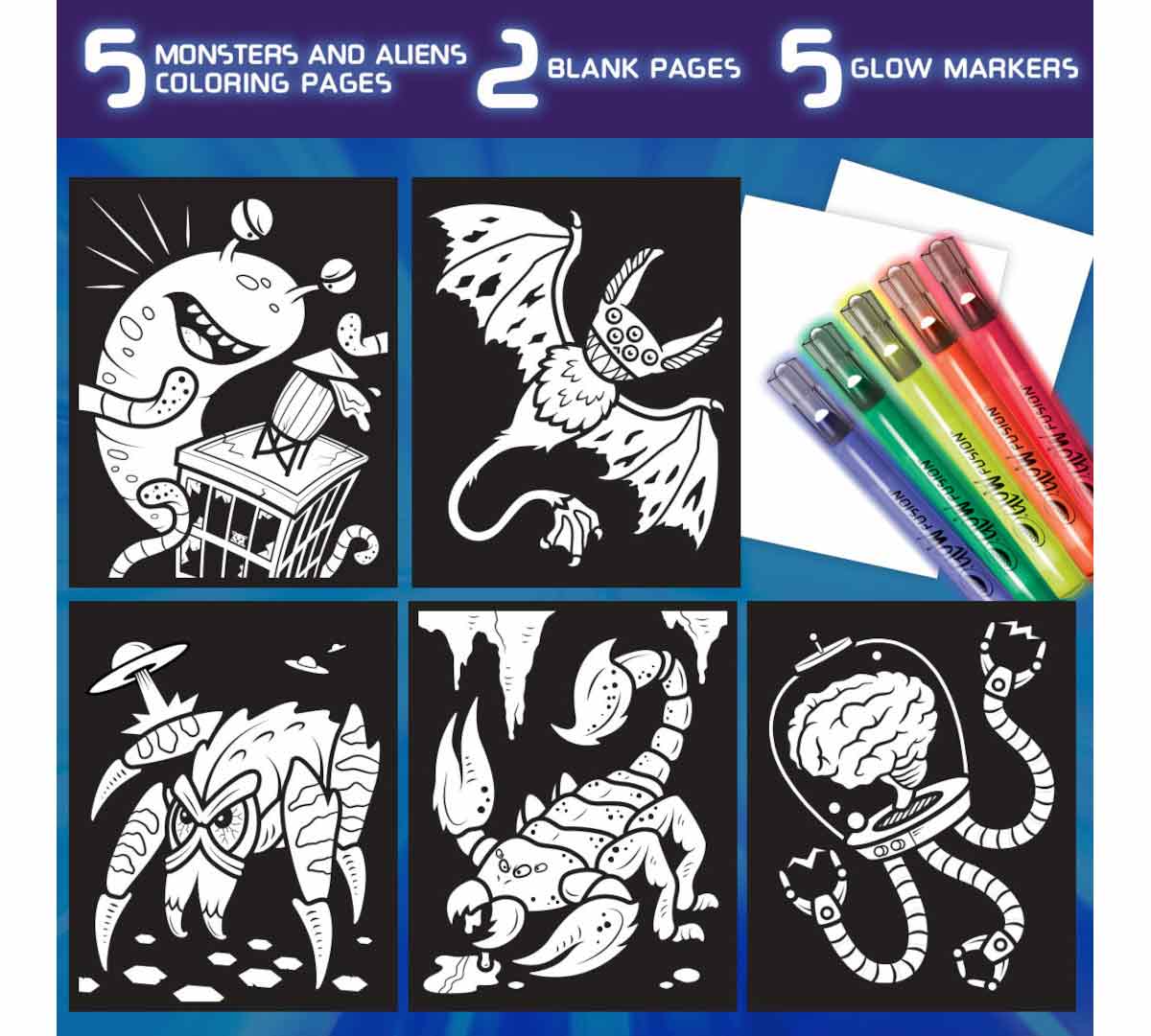 Crayola Aliens &amp; Monster Glow in the Dark Coloring Set
