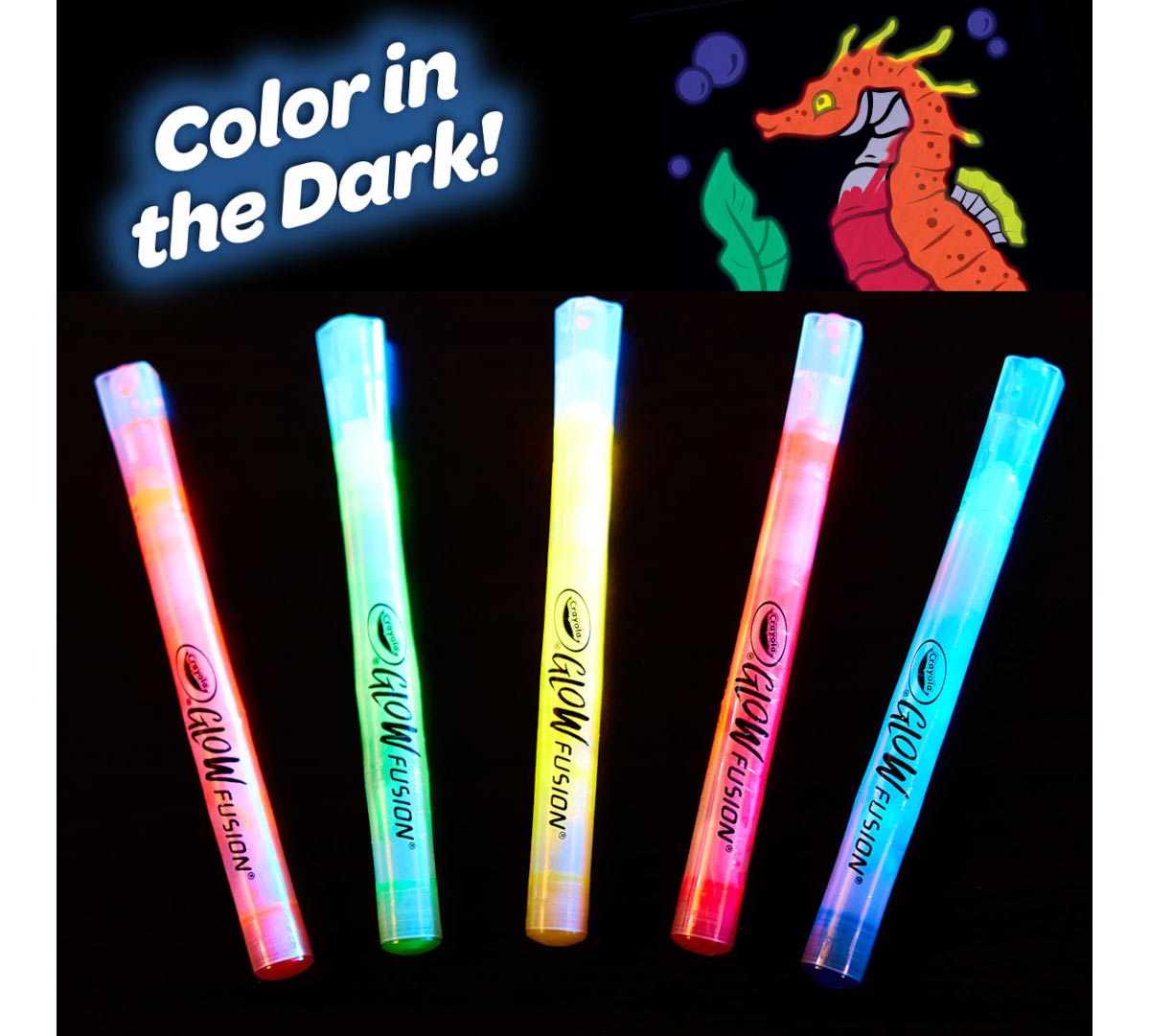 Deep Sea Creatures Glow Fusion Coloring Set