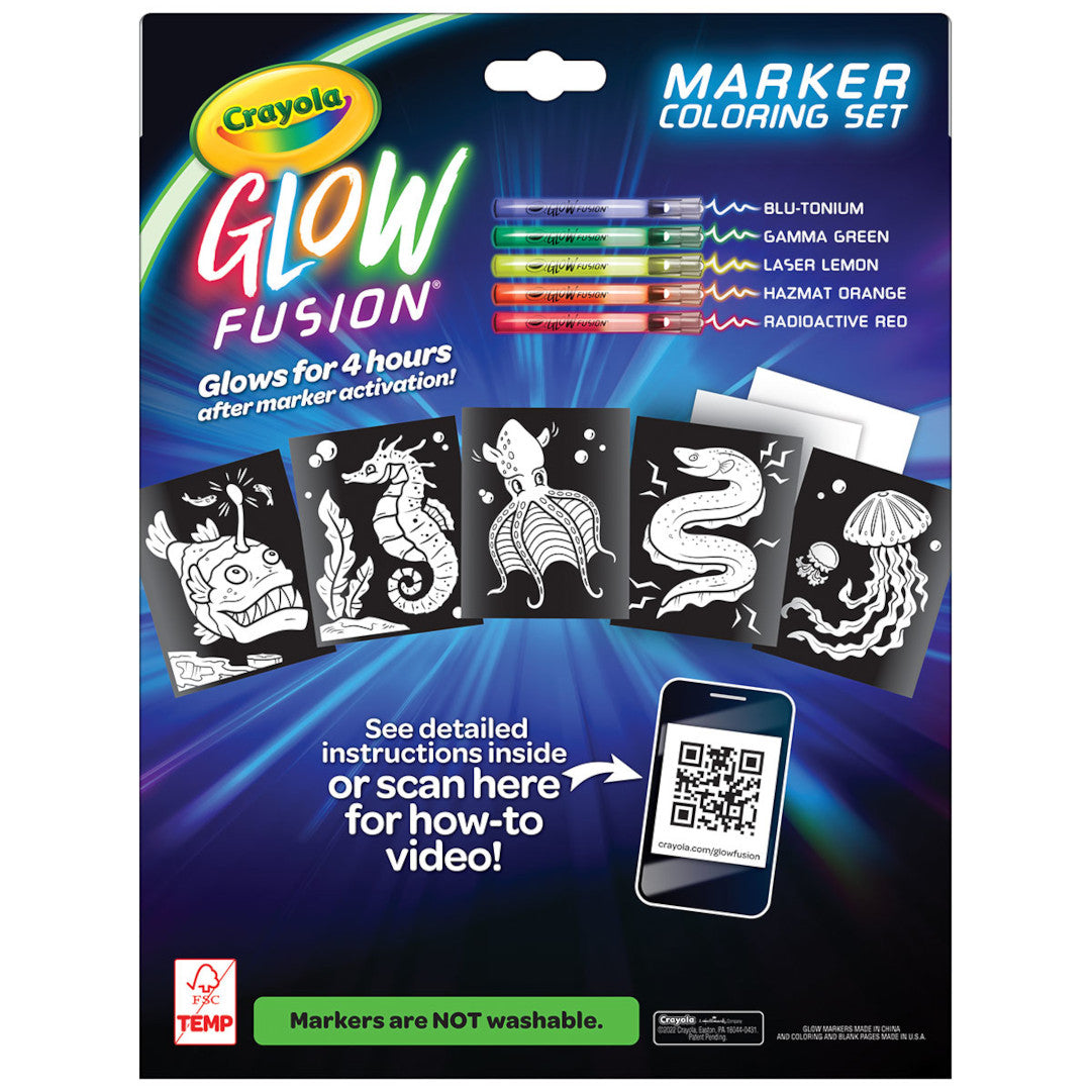 Deep Sea Creatures Glow Fusion Coloring Set
