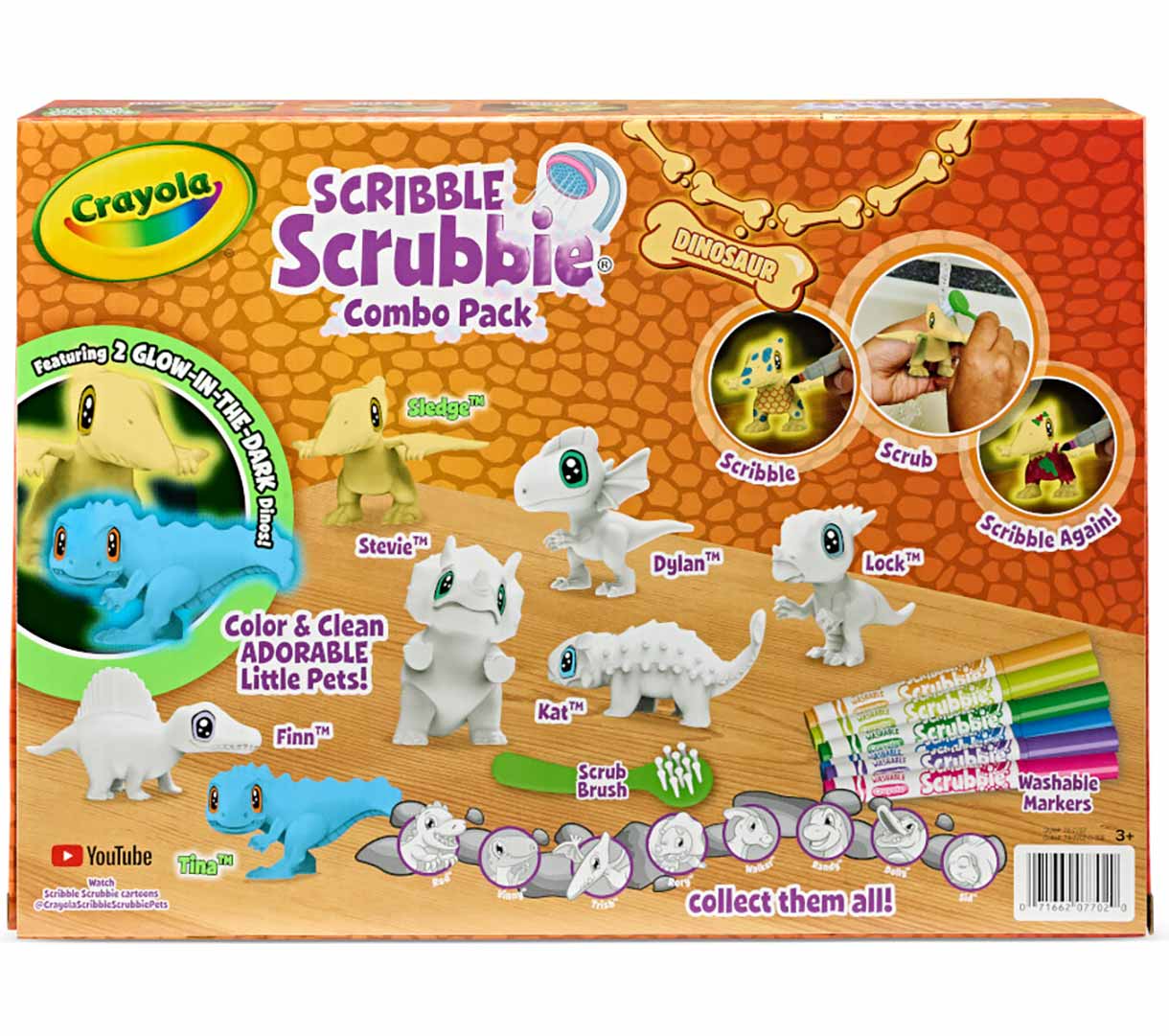Scribble Scrubbie Pets Dinosaur Glow Pack