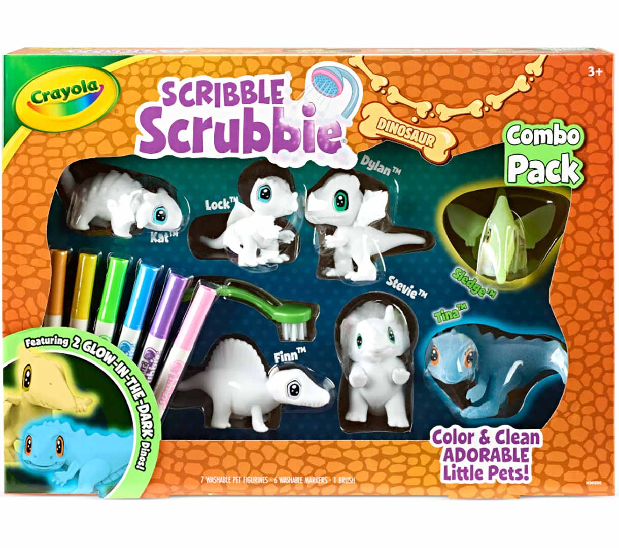 Scribble Scrubbie Pets Dinosaur Glow Pack