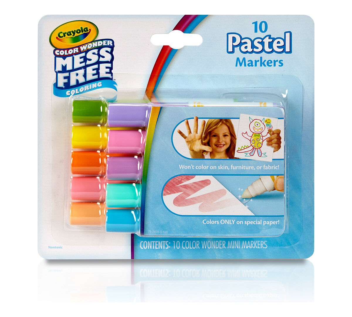 Color Wonder Mess Free Mini Markers Pastel Colors 10 Count