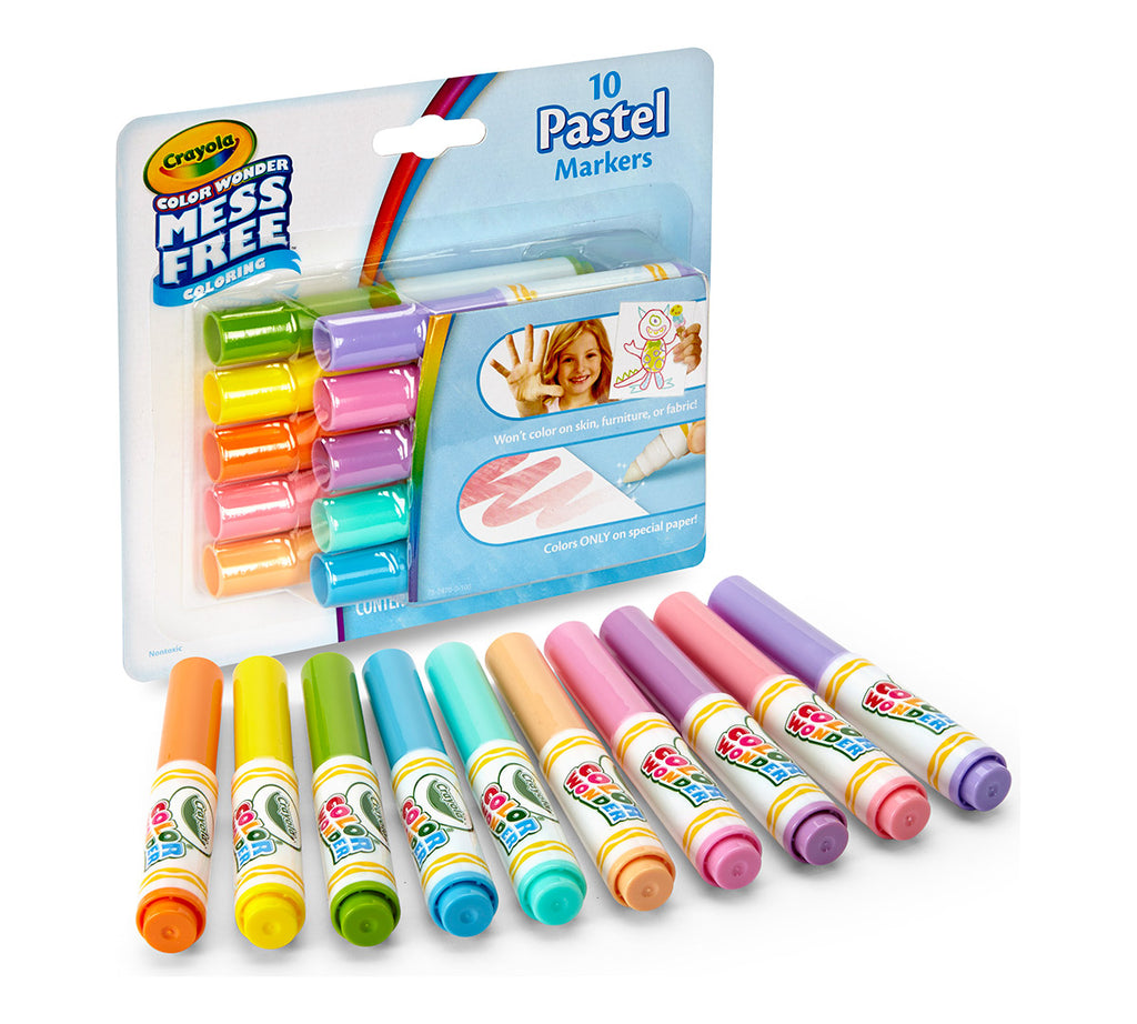 Color Wonder Mess Free Mini Markers Pastel Colors 10 Count