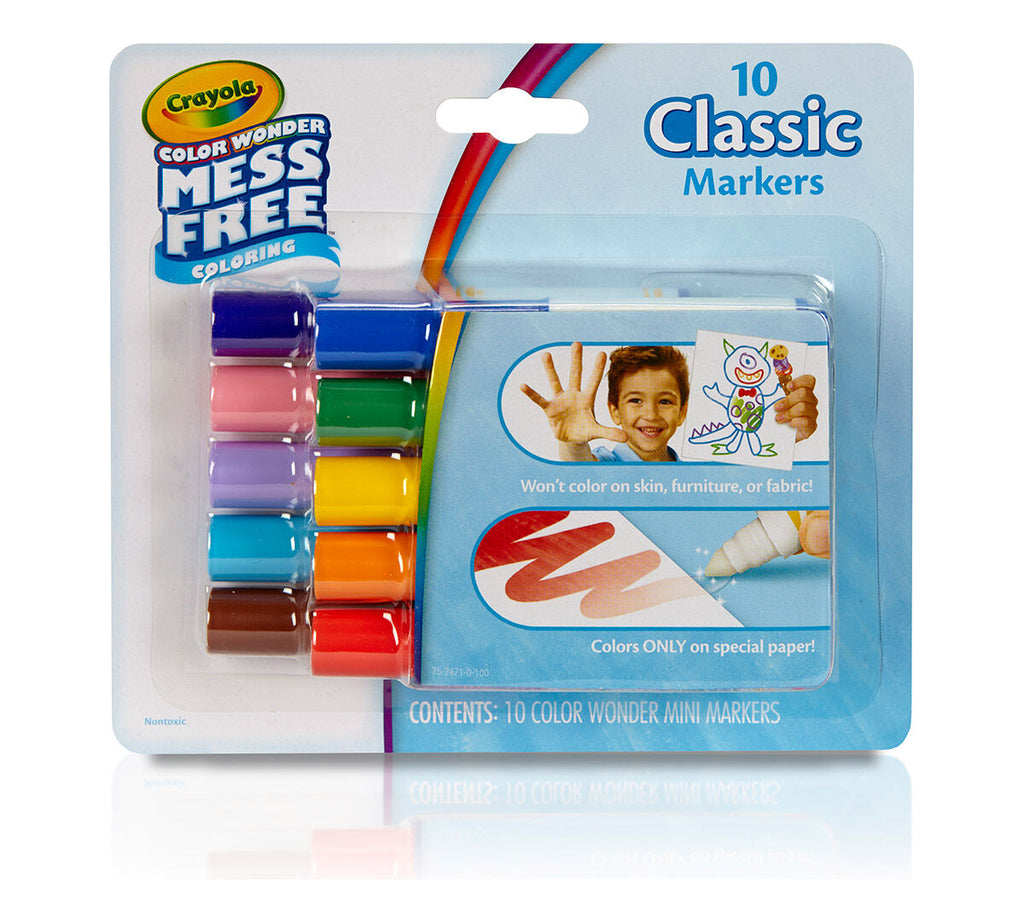Color Wonder Mess Free Mini Markers Classic Colors 10 Count