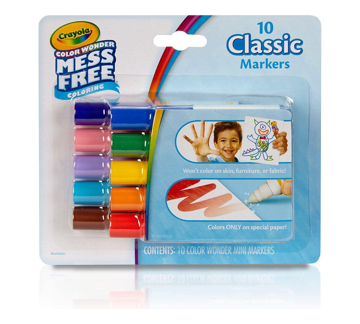 Color Wonder Mess Free Mini Markers Classic Colors 10 Count