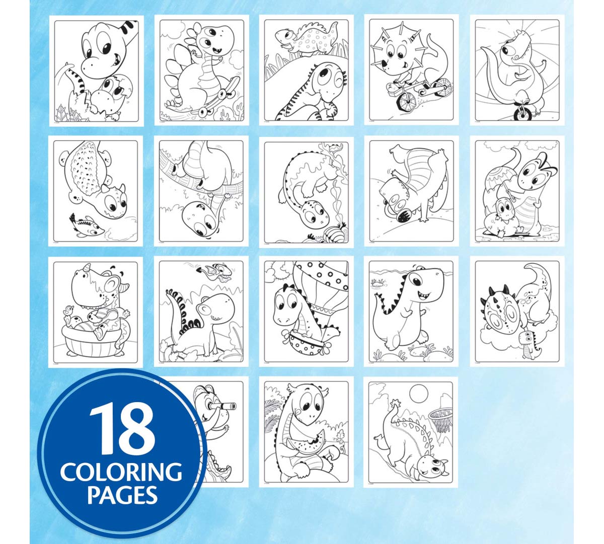 Color Wonder Mess Free Prehistoric Pals Dinosaur Coloring Pages &amp; Markers