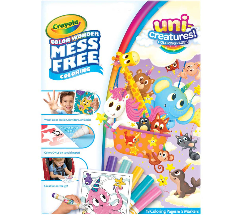 Color Wonder Mess Free Uni-Creatures Coloring Pages &amp; Markers