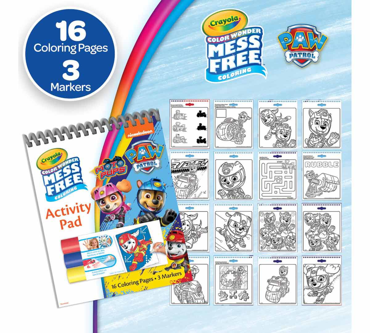 Color Wonder Nickelodeon Mess Free Coloring Pages Gift Set 3 Pack