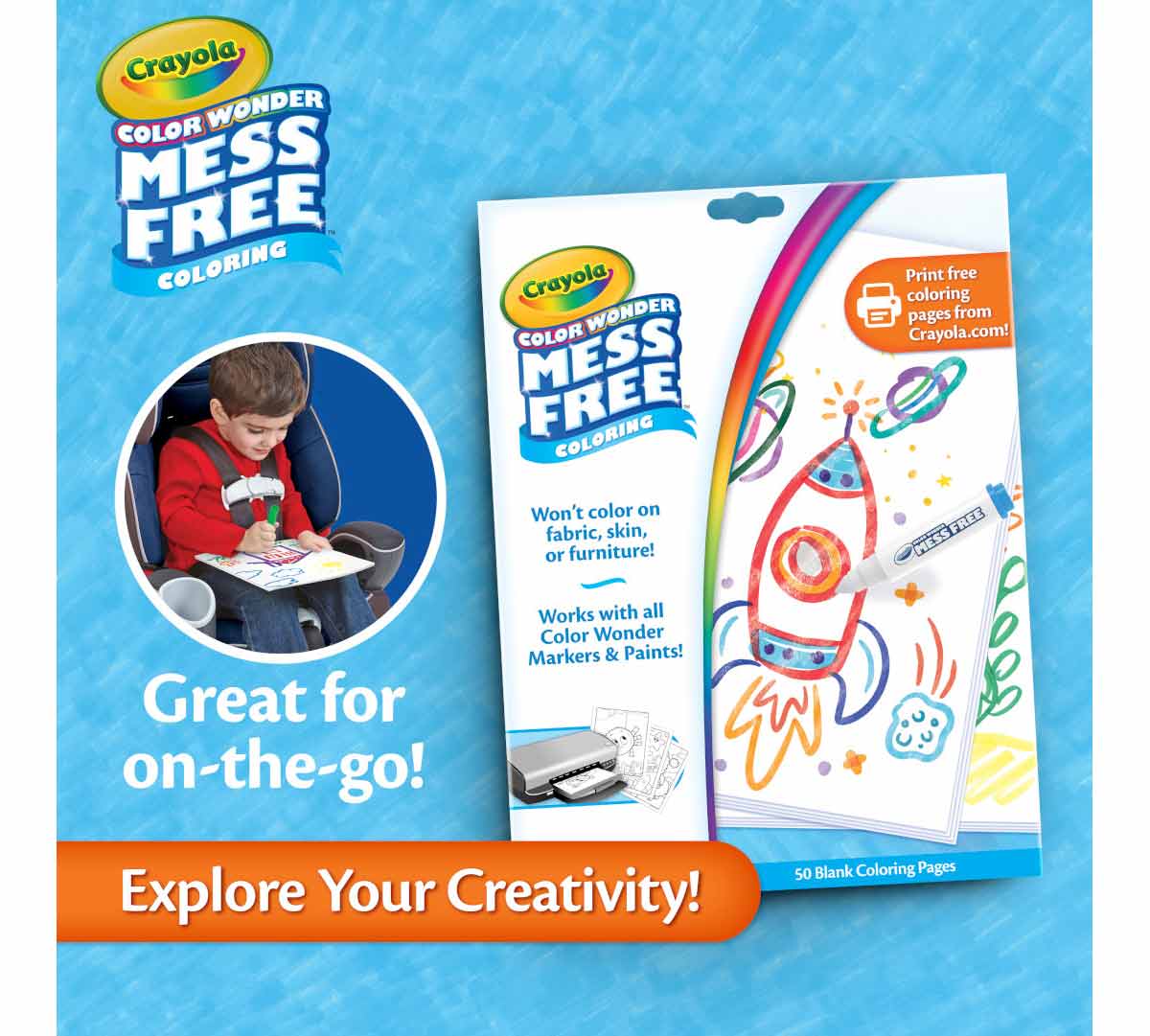 Crayola Color Wonder Mess Free Blank Coloring Pages 50 ct
