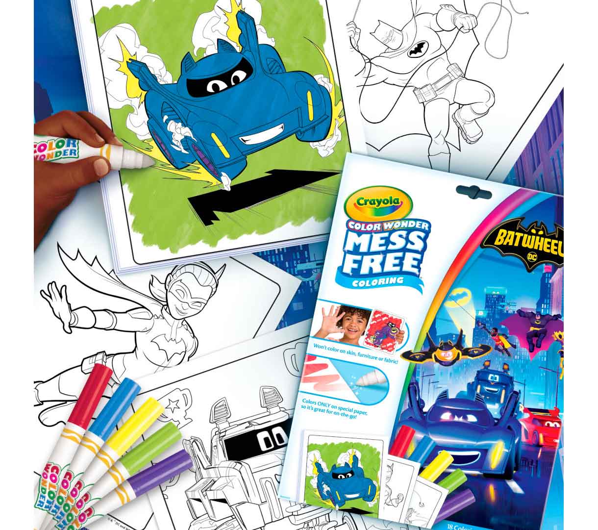 Color Wonder Mess Free Batwheels Coloring Pages &amp; Markers