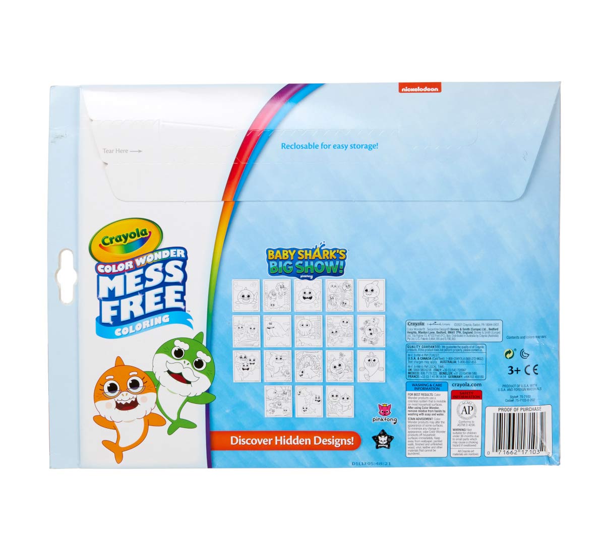 Color Wonder Mess Free Baby Shark's Big Show Coloring Pages &amp; Markers