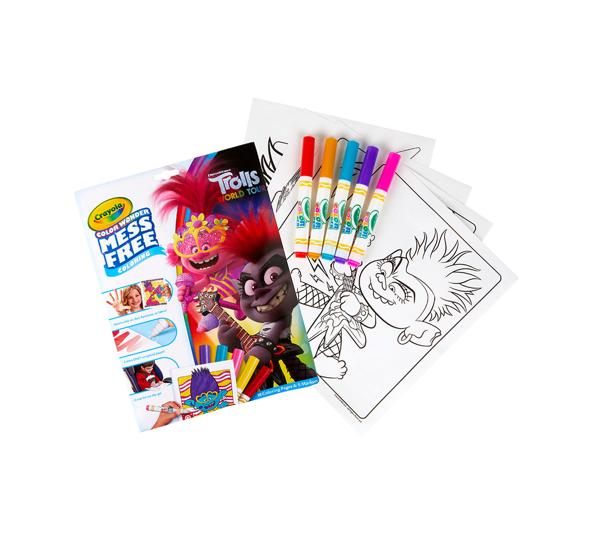 Color Wonder Mess Free Trolls World Tour Coloring Pages &amp; Markers
