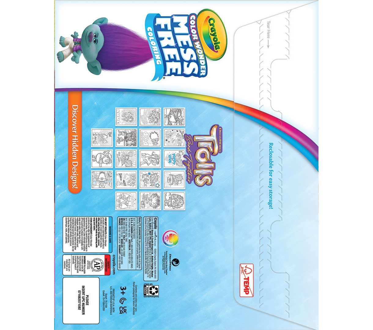 Color Wonder Mess Free Trolls Coloring Pages &amp; Markers