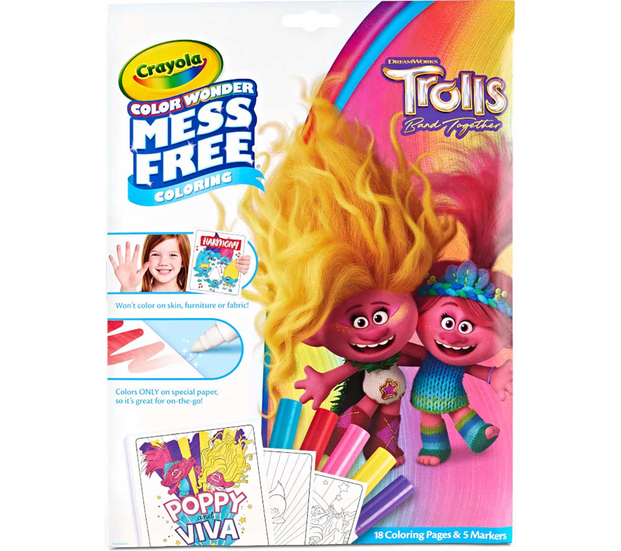 Color Wonder Mess Free Trolls Coloring Pages &amp; Markers