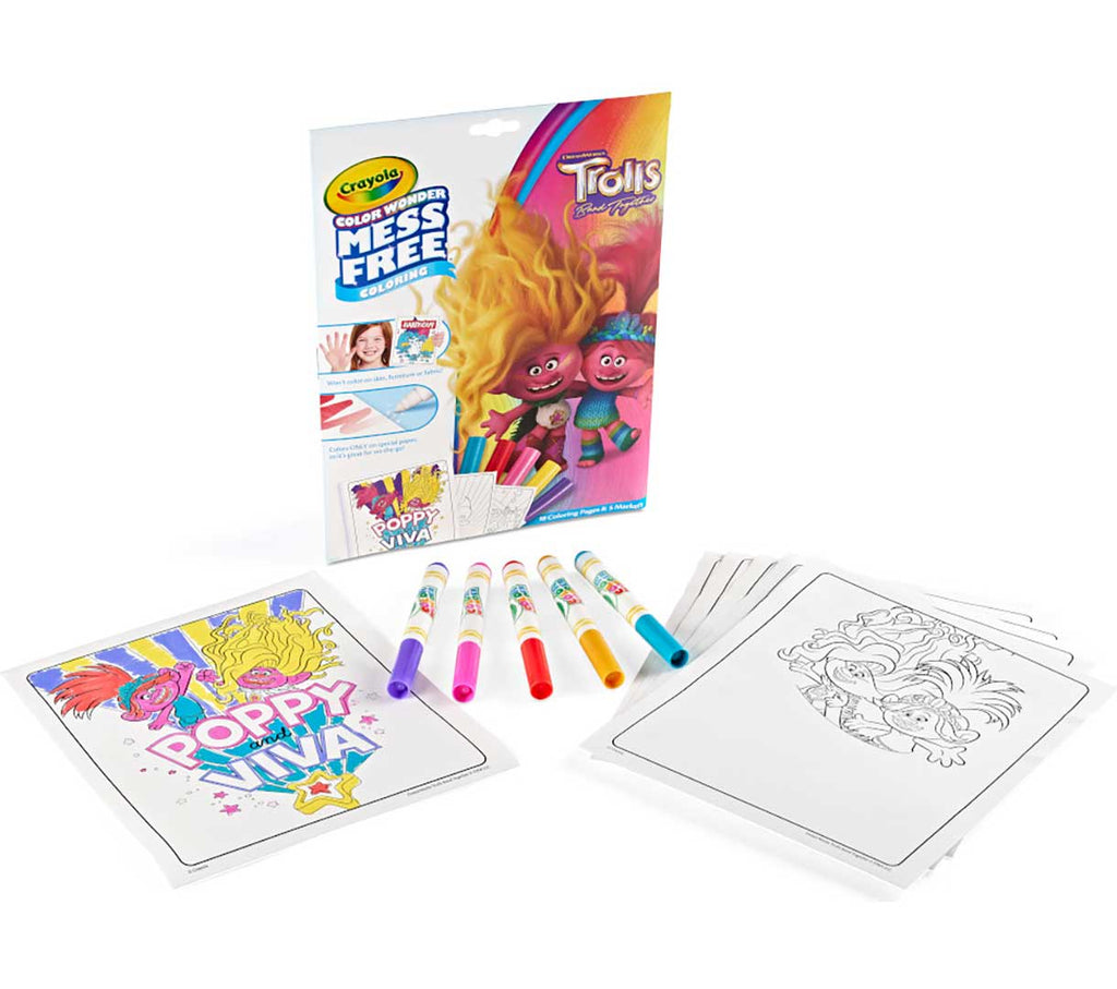 Color Wonder Mess Free Trolls Coloring Pages &amp; Markers