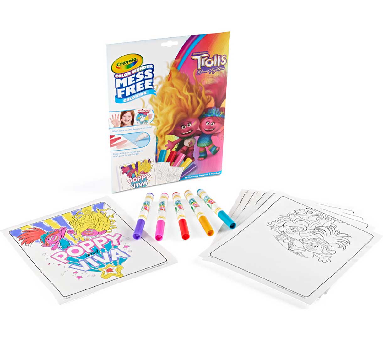 Color Wonder Mess Free Trolls Coloring Pages &amp; Markers