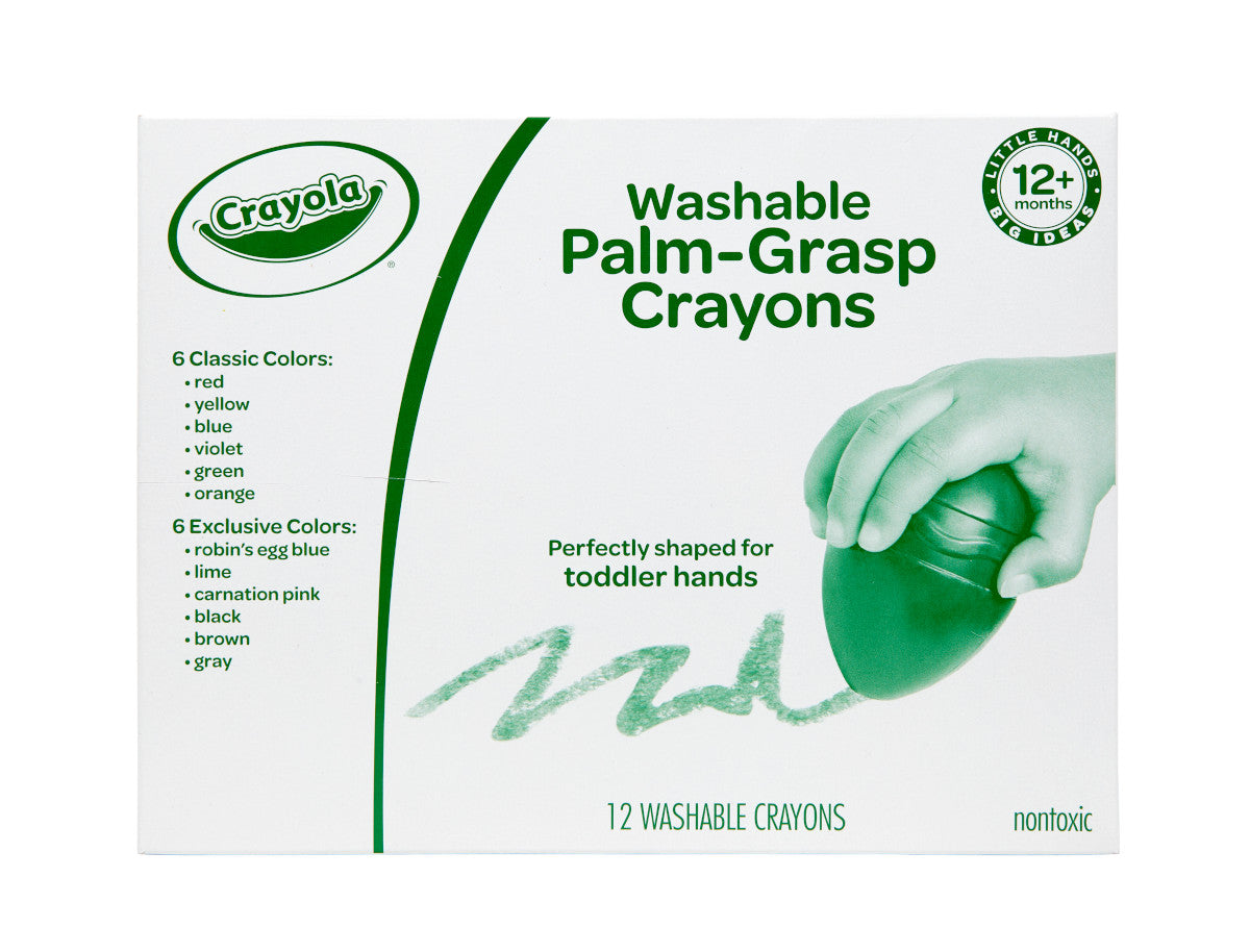 Palm Grasp Washable Crayons 12 Count