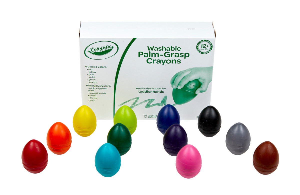 Palm Grasp Washable Crayons 12 Count