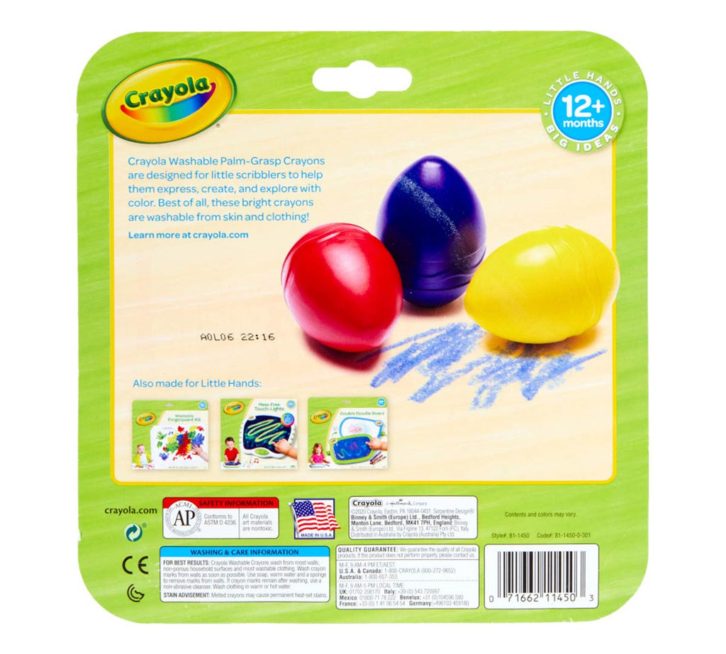Palm Grasp Egg Crayons 3 Count