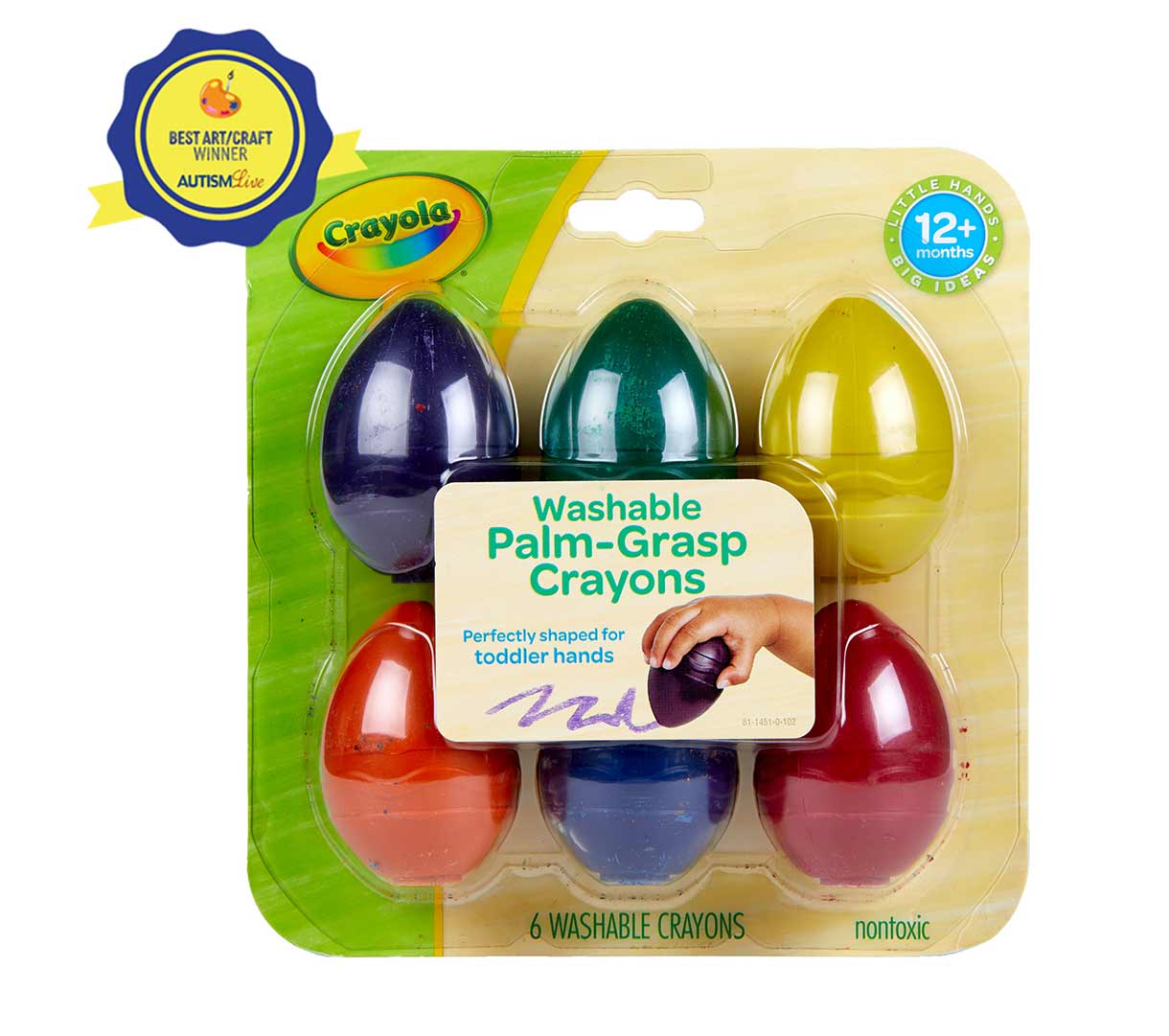 Palm Grasp Toddler Crayons 6 Count