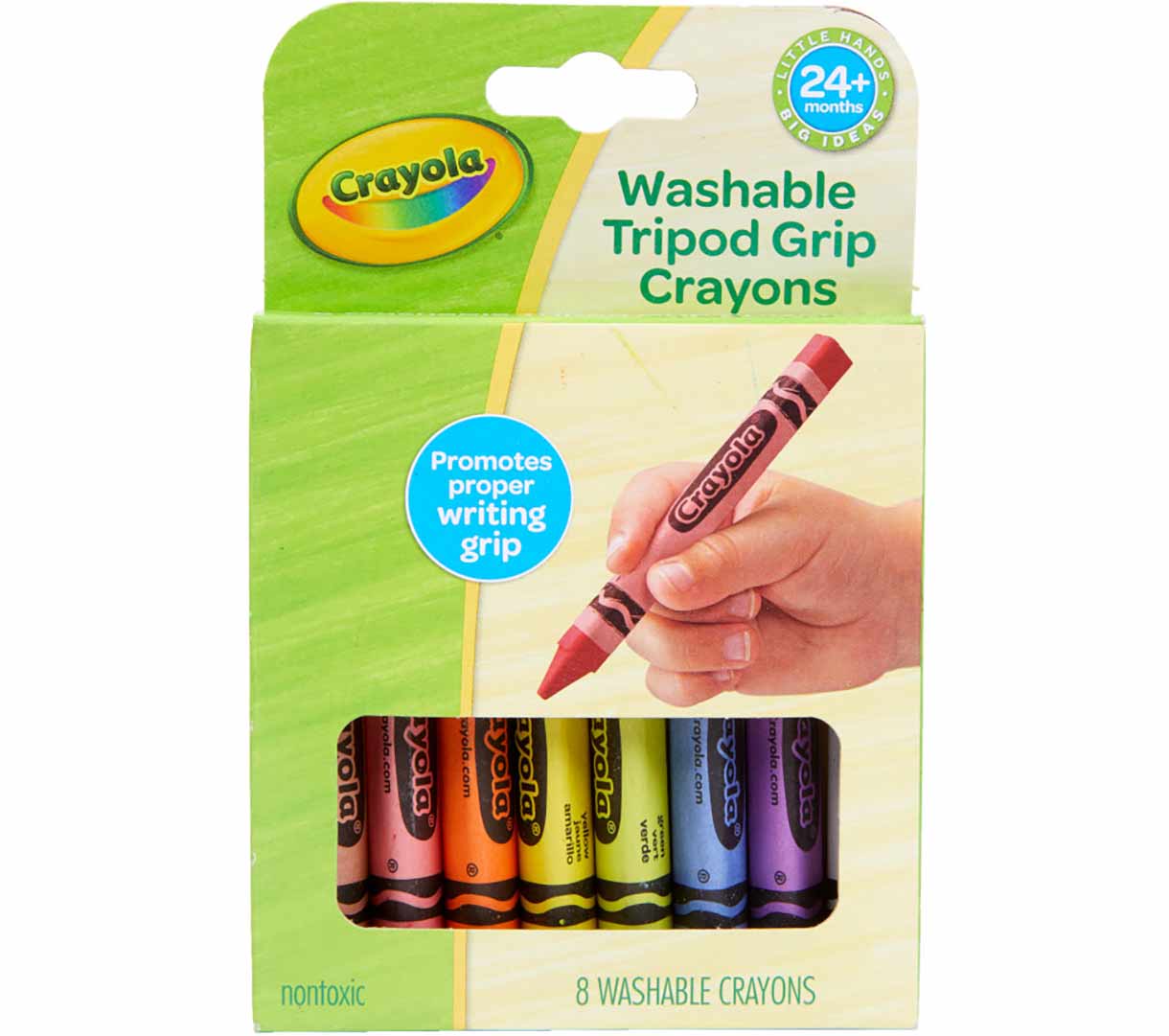 Washable Triangular Grip Crayons 8 Count